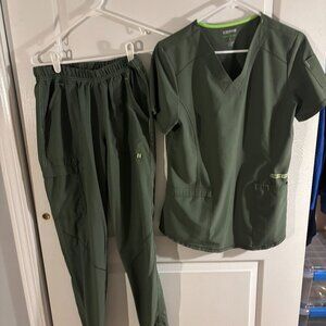 Scrubstar Ethical Fabric Jogger Scrub Set-Olive Green-SMALL